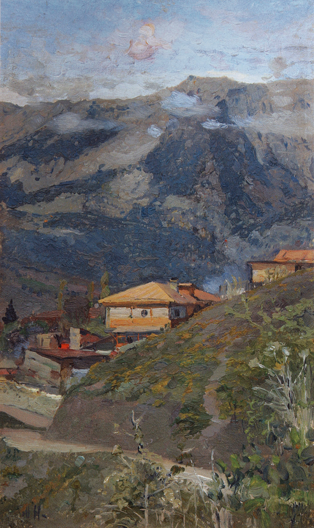 The Caucasus, vintage artwork by Mikhail Vasilevich Nesterov, 12x8" (A4) Poster