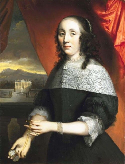 Portrait of Maria van der Graeff, vintage artwork by Jacobus Leveck, 12x8" (A4) Poster