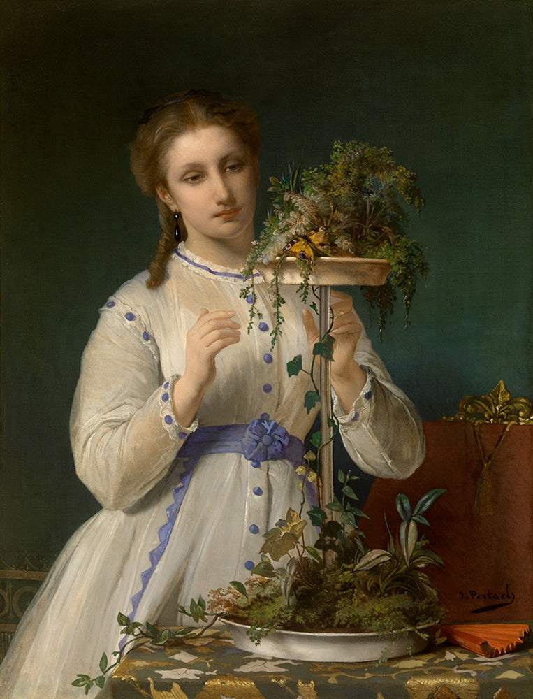 The Yellow Butterfly, vintage artwork by Jean-François Portaels, A3 (16x12") Poster Print