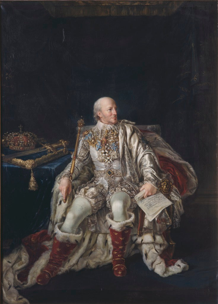 Karl XIII, King of Sweden and Norway, vintage artwork by Per Krafft the Younger, 12x8" (A4) Poster