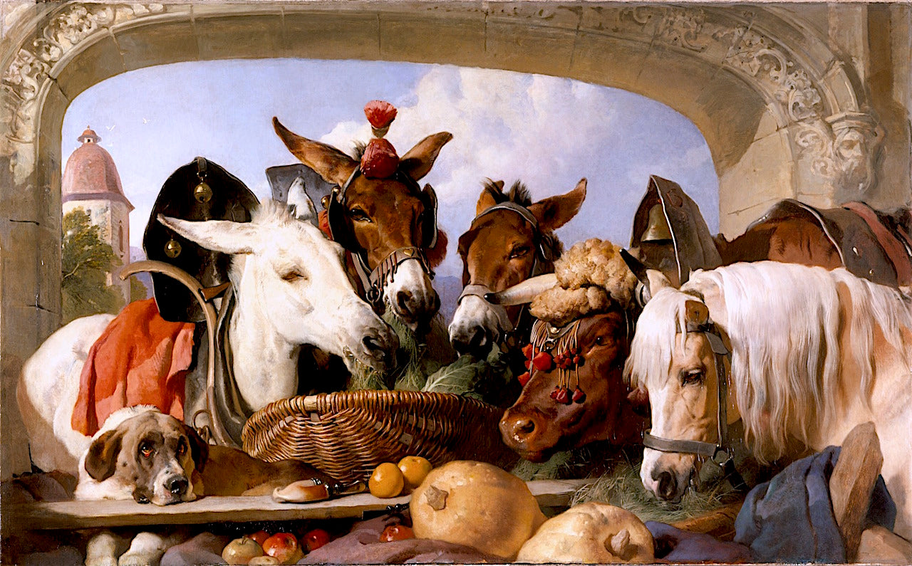 A Group of Animals, Geneva, vintage artwork by Sir Edwin Landseer, A3 (16x12") Poster Print