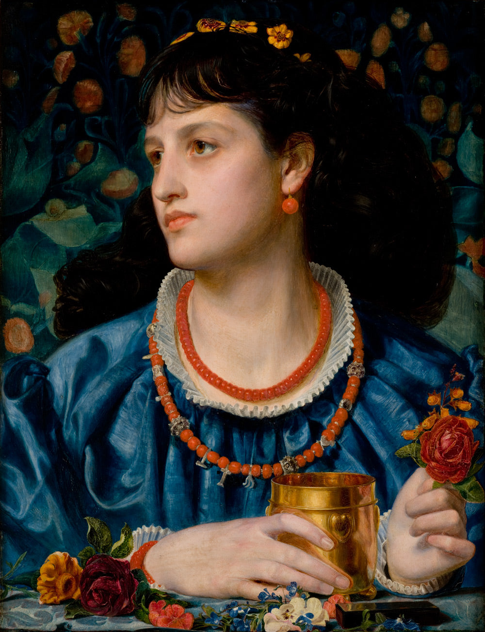 Isolda with the Love Potion, vintage artwork by Anthony Frederick Sandys, 12x8" (A4) Poster