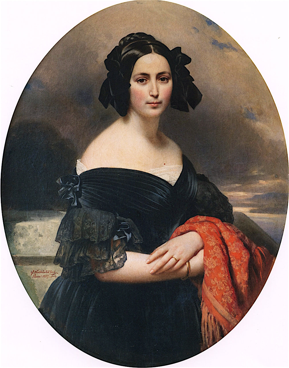 Countess Marie Jaubert, vintage artwork by Franz Xavier Winterhalter, A3 (16x12") Poster Print