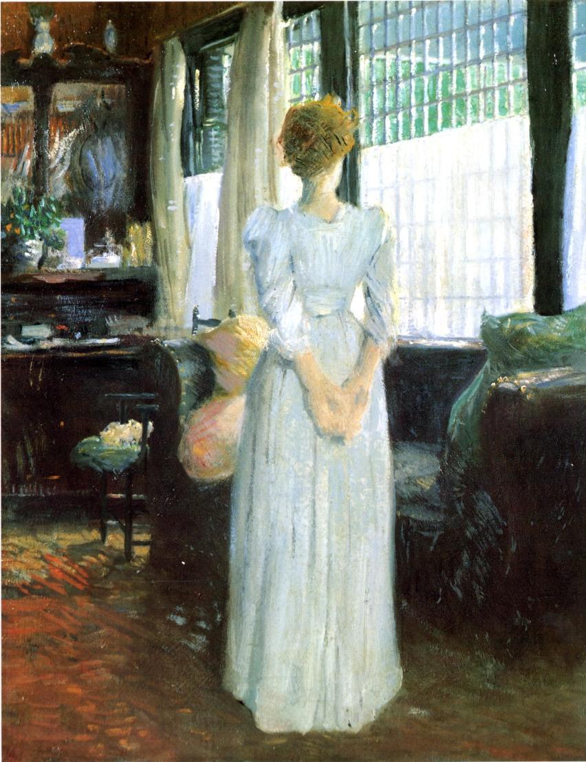 In the Livingroom, vintage artwork by Julian Alden Weir, 12x8" (A4) Poster