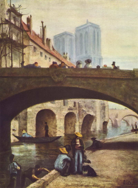 Notre-Dame de Paris, vintage artwork by Honore Daumier, A3 (16x12") Poster Print