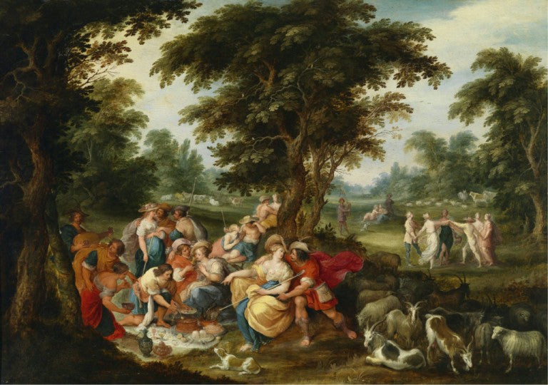 Concert champetre, vintage artwork by Frans Francken the Younger, 12x8" (A4) Poster