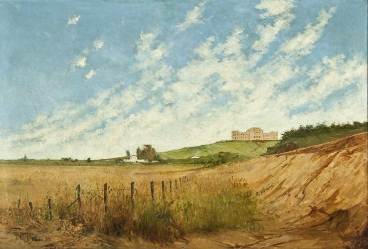 Ipiranga Field Landscape, vintage artwork by Antonio Parreiras, 12x8" (A4) Poster