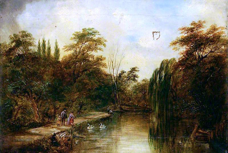 Gipping near Oil Mills, Suffolk, vintage artwork by Robert Burrows, A3 (16x12") Poster Print