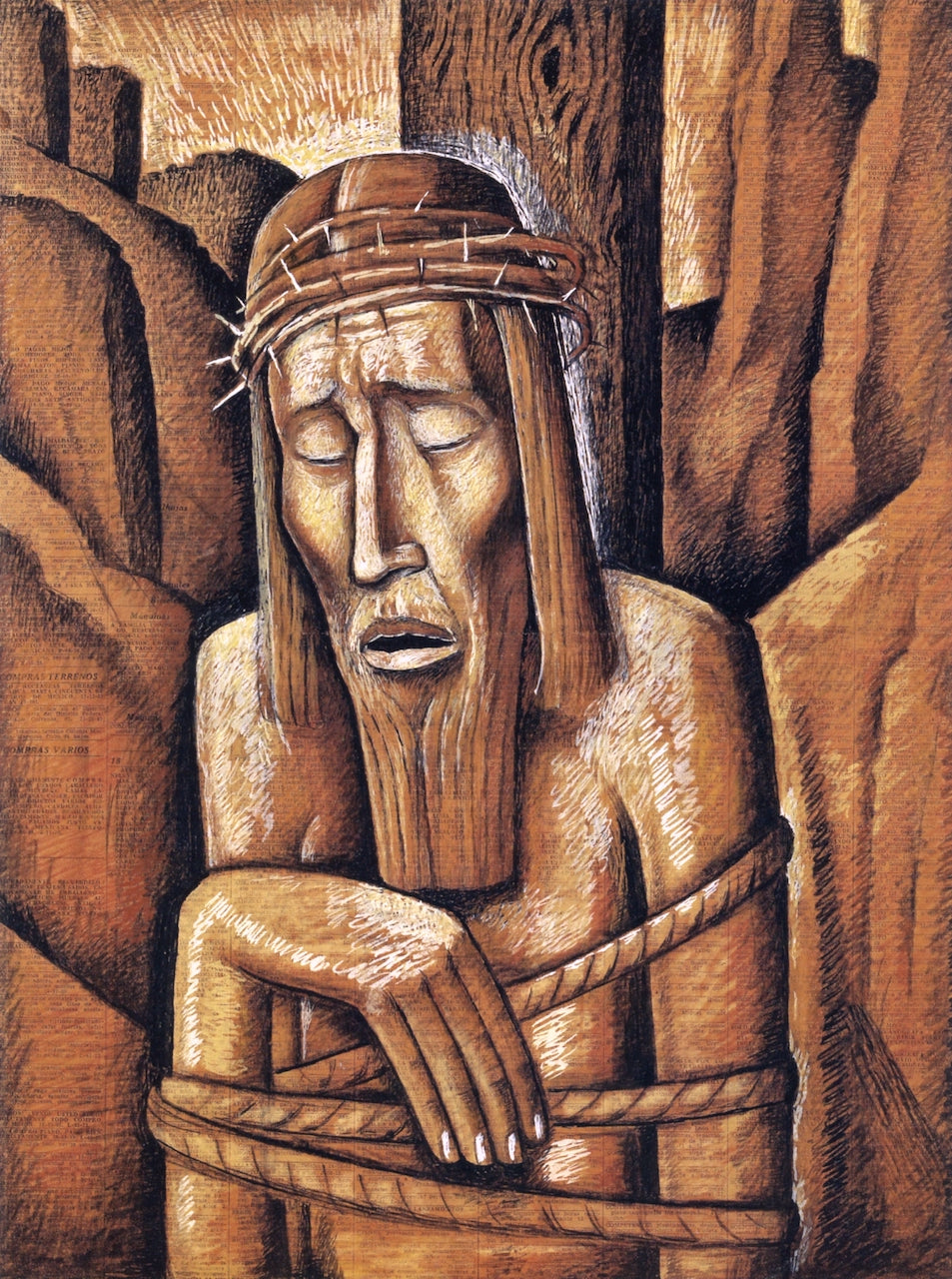 Christus, vintage artwork by Alfredo Ramos Martinez, 12x8" (A4) Poster