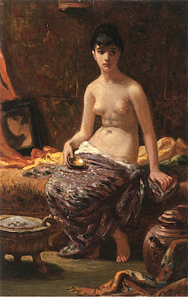 Roman Model Posing, vintage artwork by Elihu Vedder, 12x8" (A4) Poster