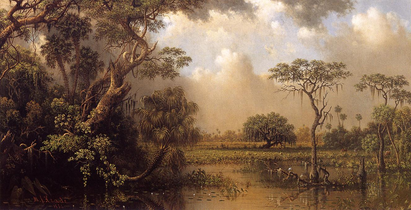 The Great Florida Marsh, vintage artwork by Martin Johnson Heade, A3 (16x12") Poster Print