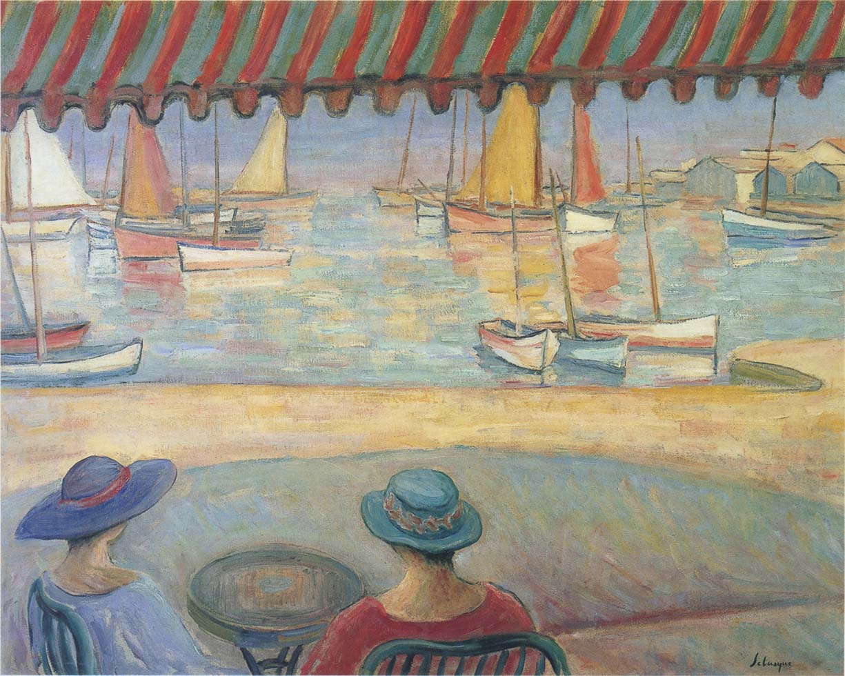The Cafe on the terrace at St Ile de Yeu by Henri Lebasque,A3(16x12")Poster