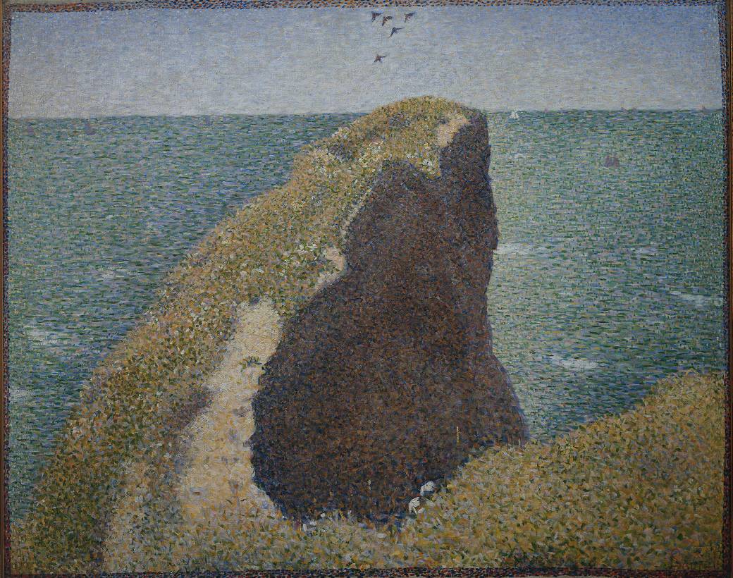 Le Bec du Hoc, Grandcamp, vintage artwork by Georges Seurat, 12x8" (A4) Poster