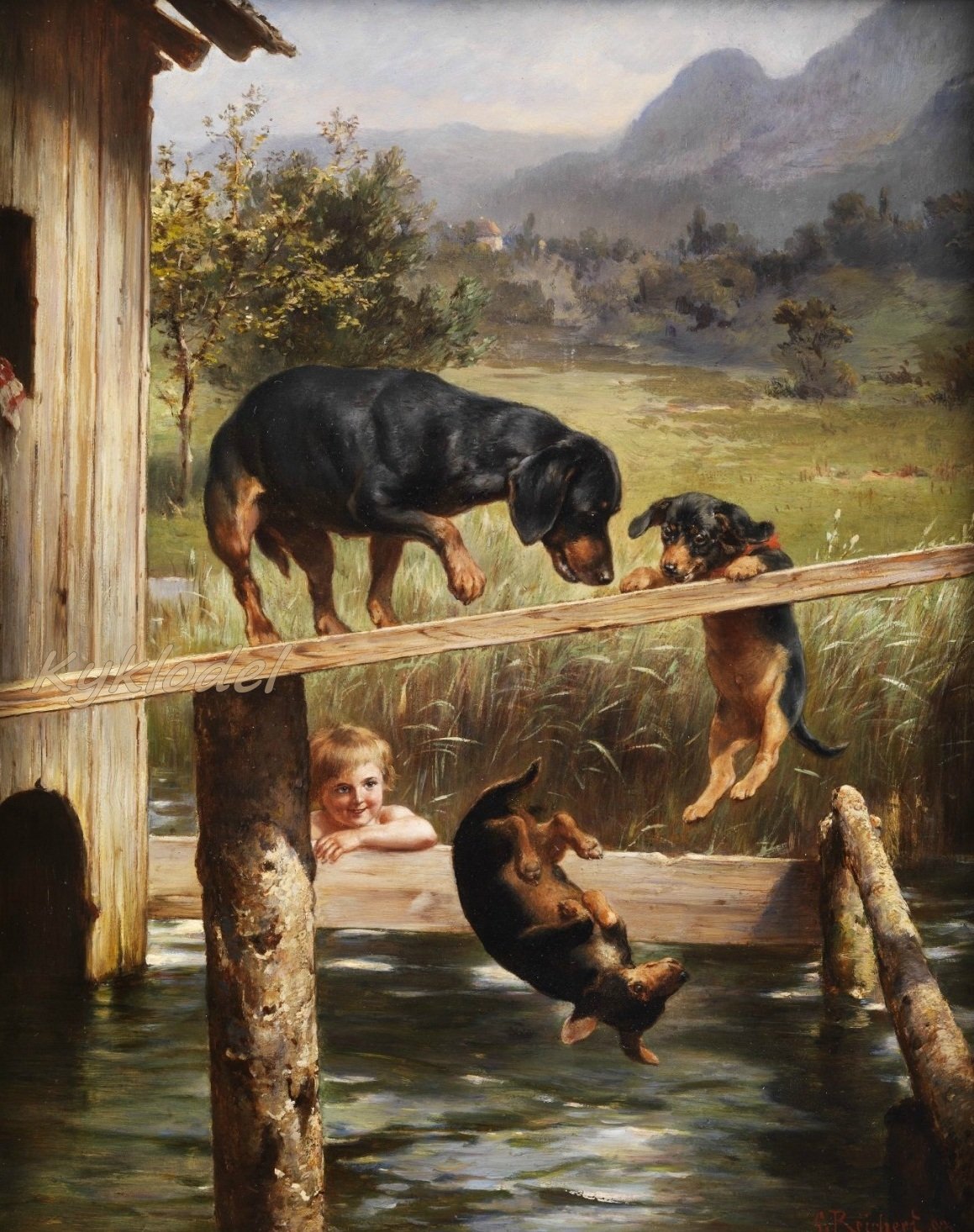 Bad Boy, vintage artwork by Carl Reichert, 12x8" (A4) Poster
