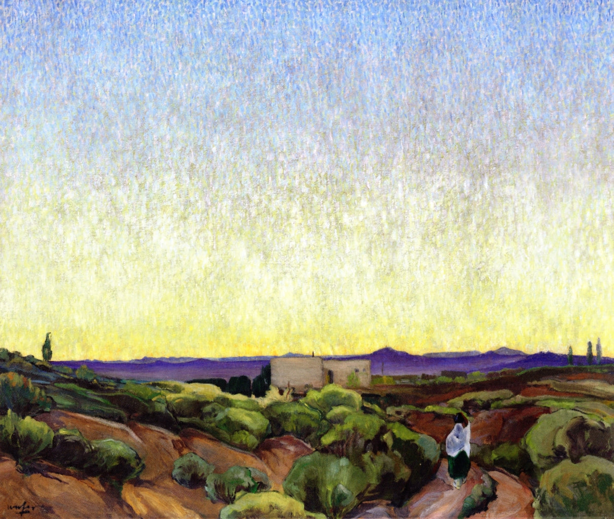 End of a Perfect Day, vintage artwork by Walter Ufer, 12x8" (A4) Poster