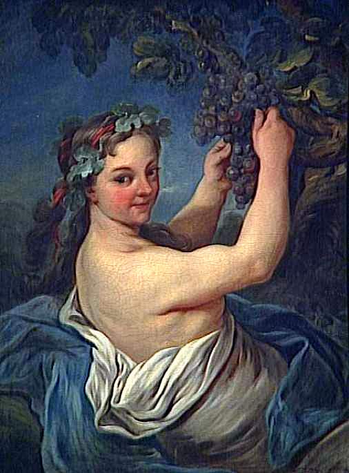 Bacchant, vintage artwork by Jean-Simon Berthelemy, 12x8" (A4) Poster