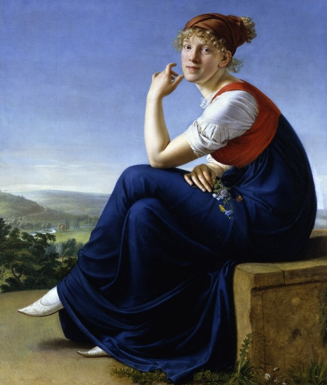Portrait of Heinrike Dannecker, vintage artwork by Christian Gottlieb Schick, 12x8" (A4) Poster