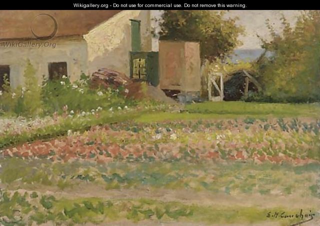 The Kitchen Garden, vintage artwork by Eugene Henri Cauchois, 12x8" (A4) Poster