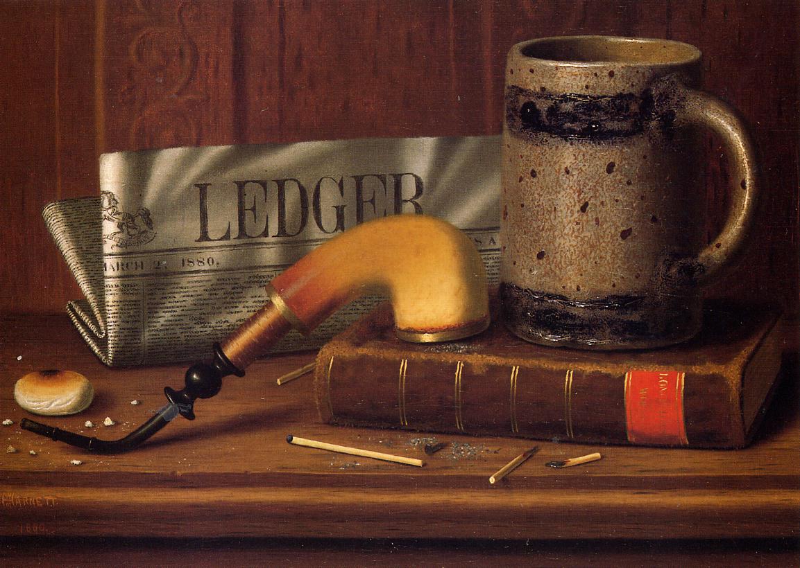 Philadelphia Public Ledger, March 2, 1880, vintage artwork by William Michael Harnett, 12x8" (A4) Poster