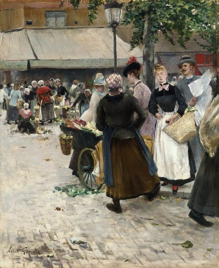 The Flower Market by Norbert Goeneutte,A3(16x12")Poster