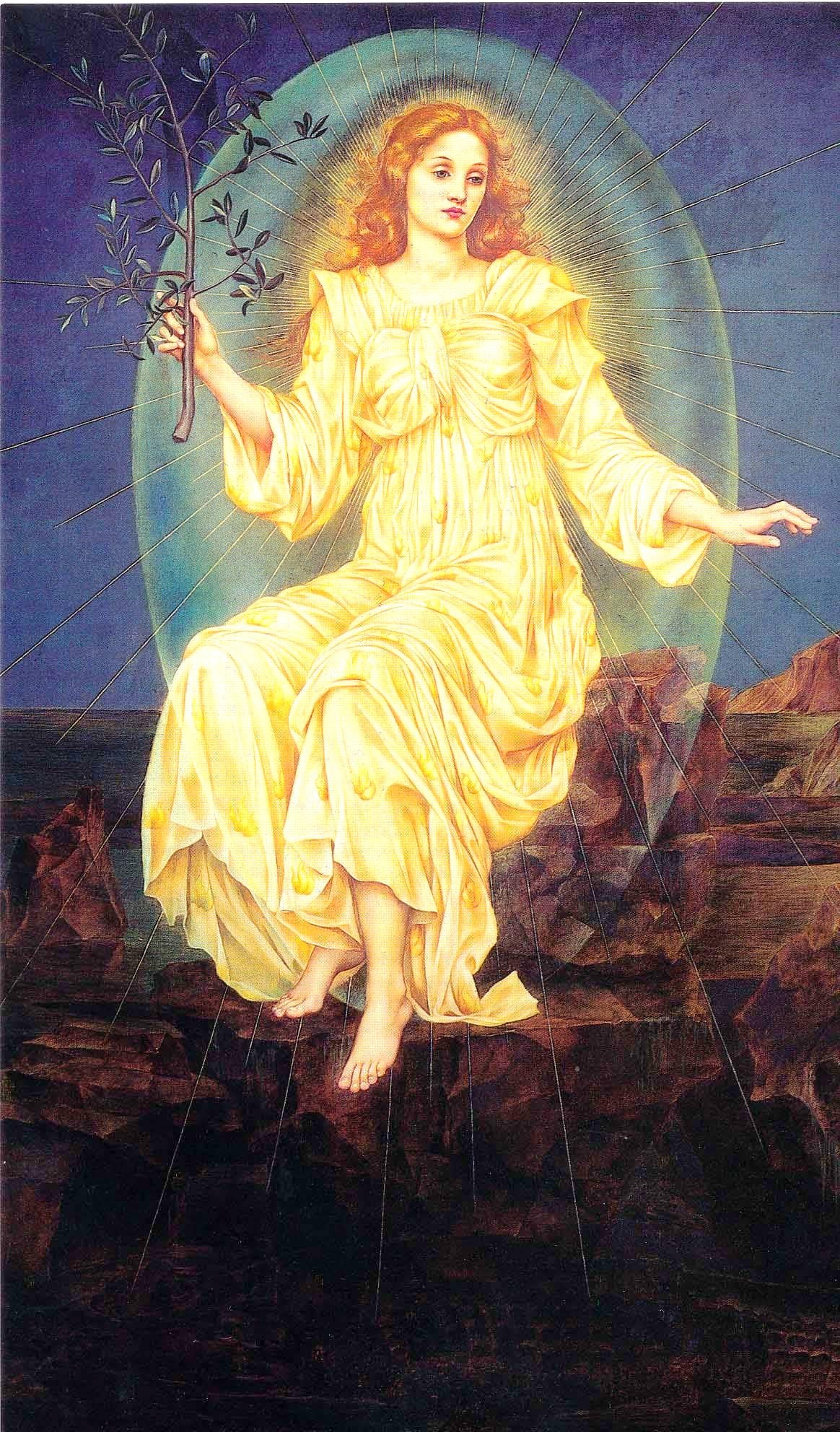 Lux in Tenebris, vintage artwork by Evelyn de Morgan, 12x8" (A4) Poster