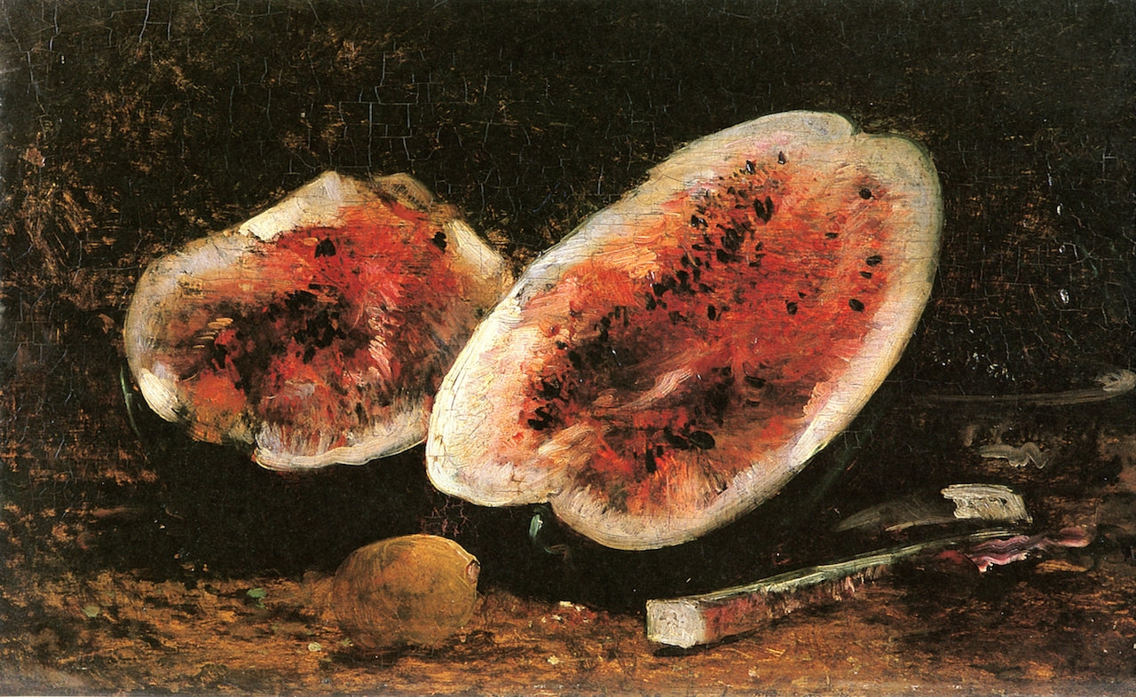 Watermelon with Lemon and Cherries, vintage artwork by Felix-Francois-Georges-Philbert Ziem, 12x8" (A4) Poster