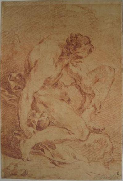 Academic Nude, vintage artwork by François Boucher, 12x8" (A4) Poster