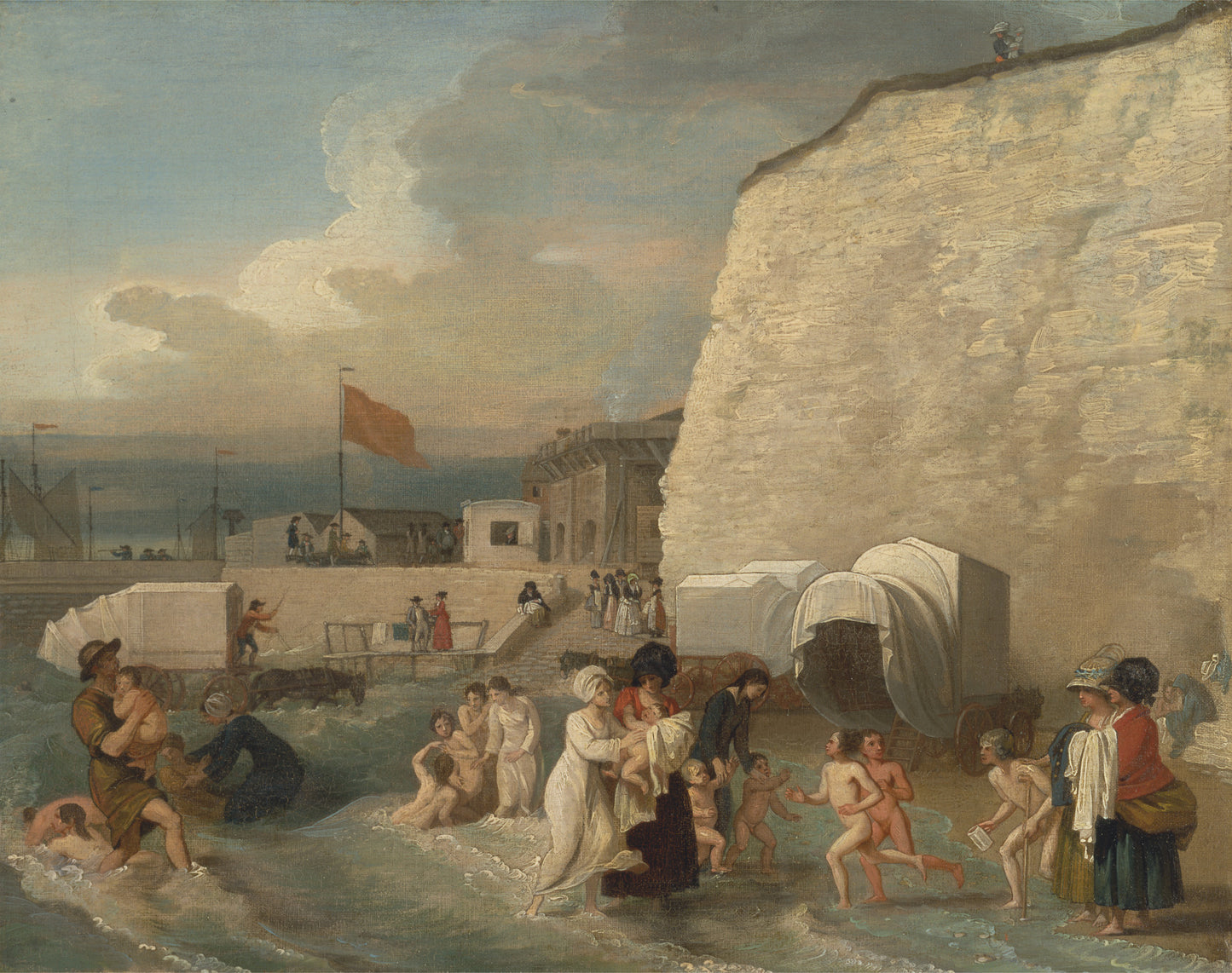 The Bathing Place at Ramsgate, vintage artwork by Benjamin West, 12x8" (A4) Poster