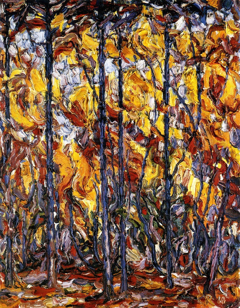 Buchen im Herbst, vintage artwork by Christian Rohlfs, 12x8" (A4) Poster