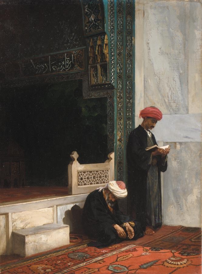 Prayer time, vintage artwork by Stanislaus Poraj Chlebowski, 12x8" (A4) Poster