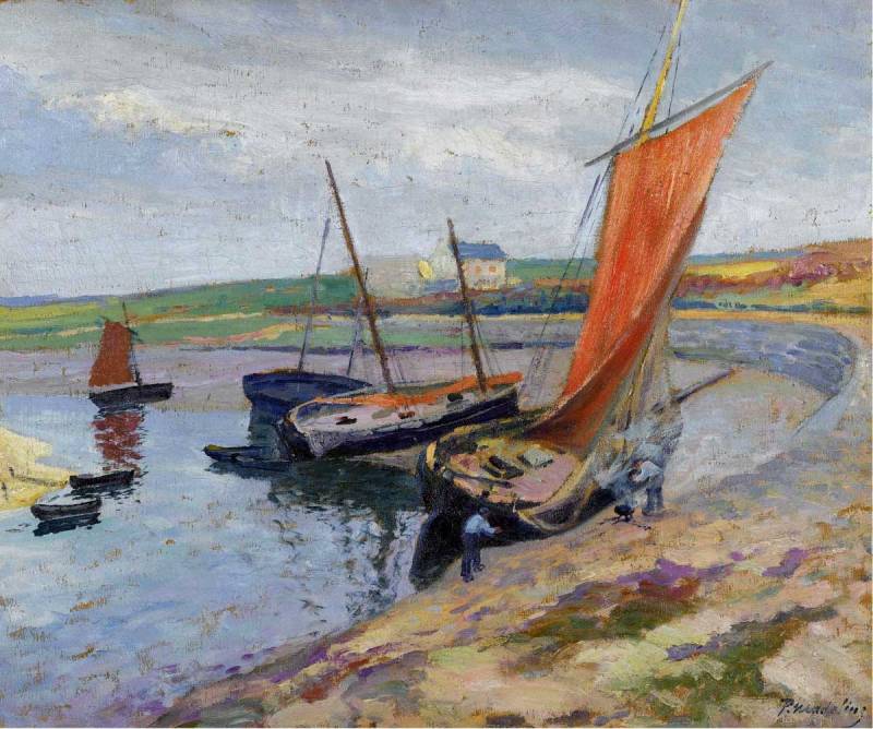 The Boat on the Seashore by Paul Madeline,A3(16x12")Poster