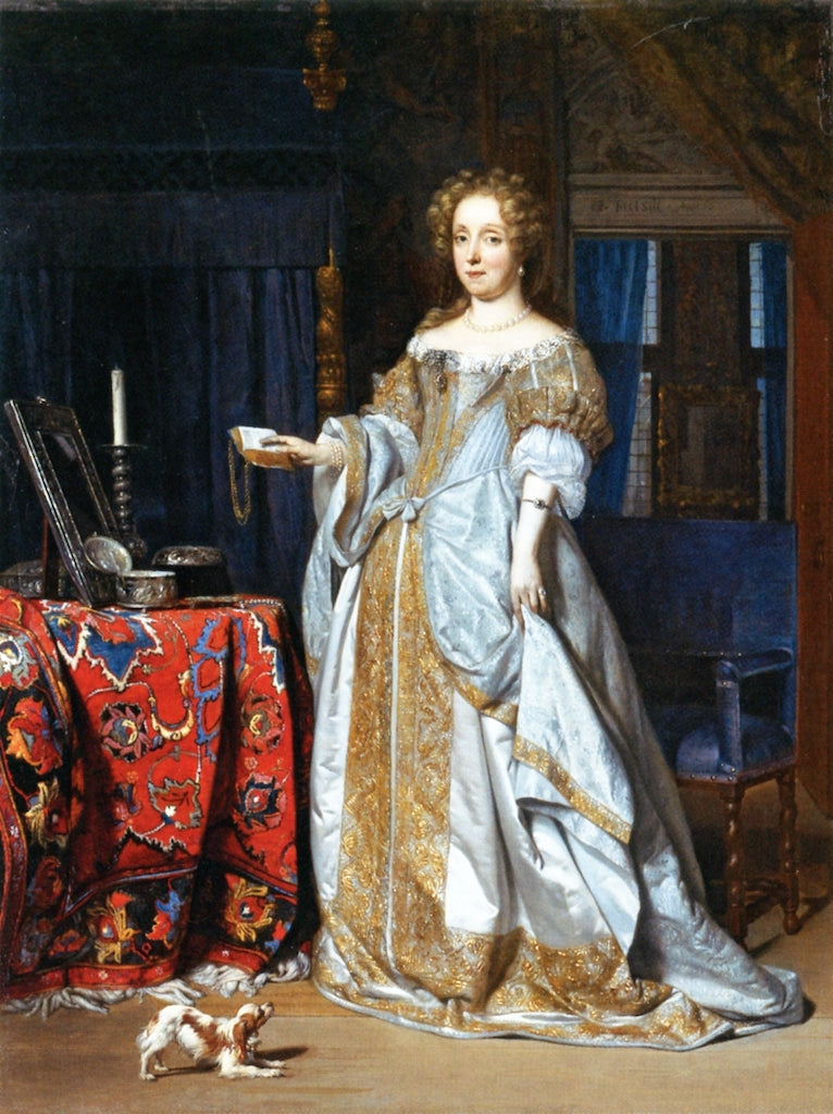 Portrait of Lucia Wijbrants (?), vintage artwork by Gabriël Metsu, 12x8" (A4) Poster