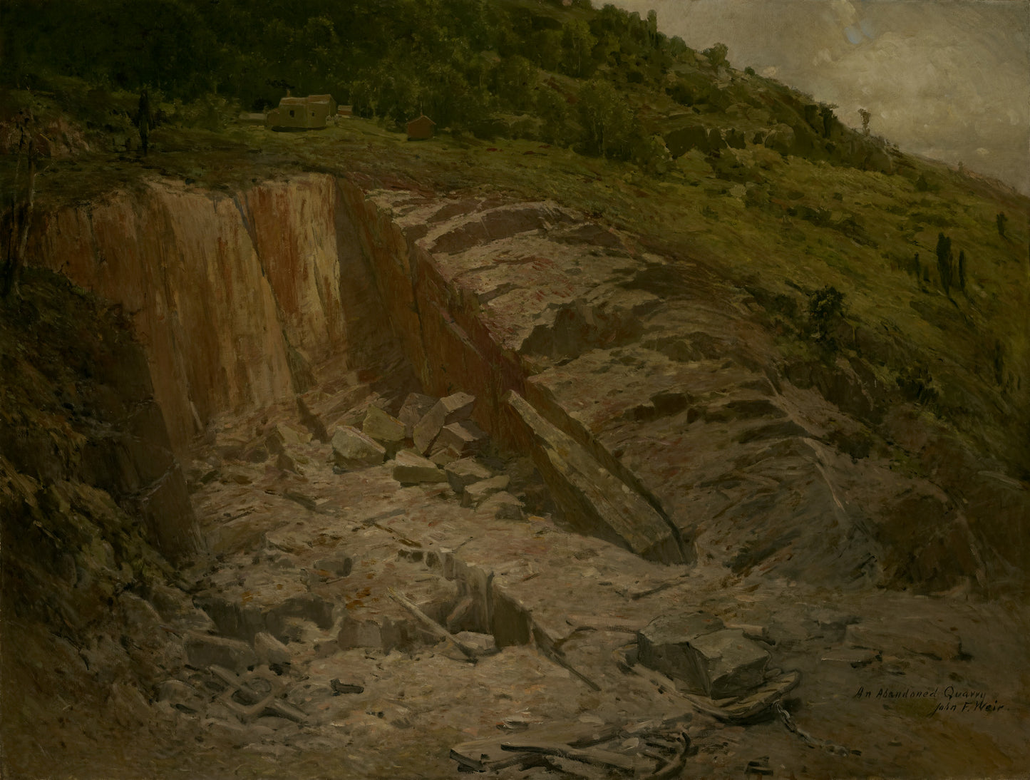 An Abandoned Quarry, vintage artwork by John Ferguson Weir, 12x8" (A4) Poster