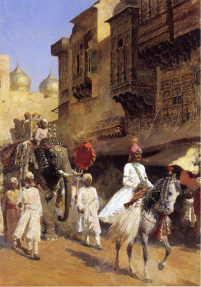 Indian Prince and Parade Ceremony, vintage artwork by Edwin Lord Weeks, 12x8" (A4) Poster