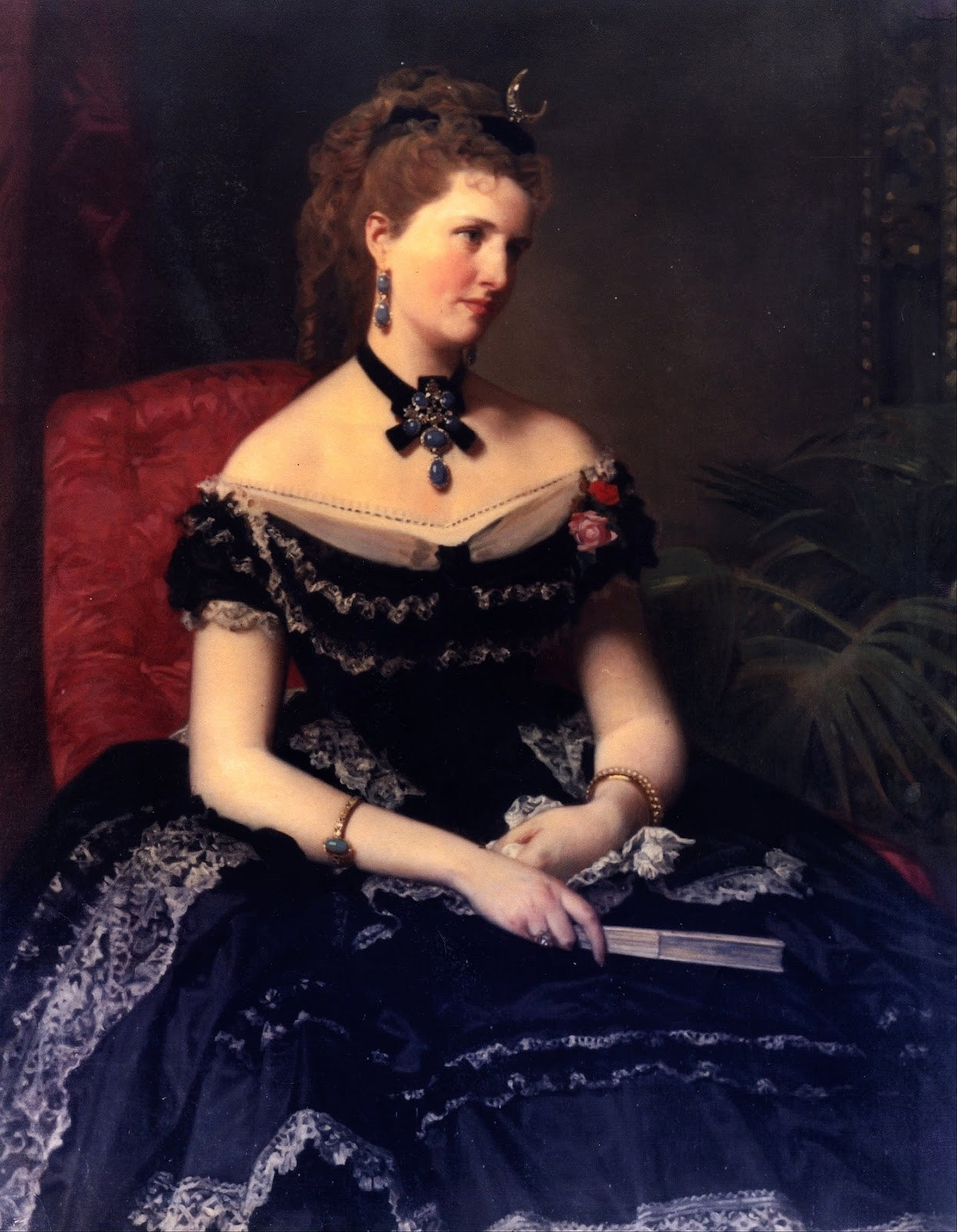 Matilde de Aguilera y Gamboa, Lady of Fontagud, vintage artwork by Federico de Madrazo y Kuntz, A3 (16x12") Poster Print