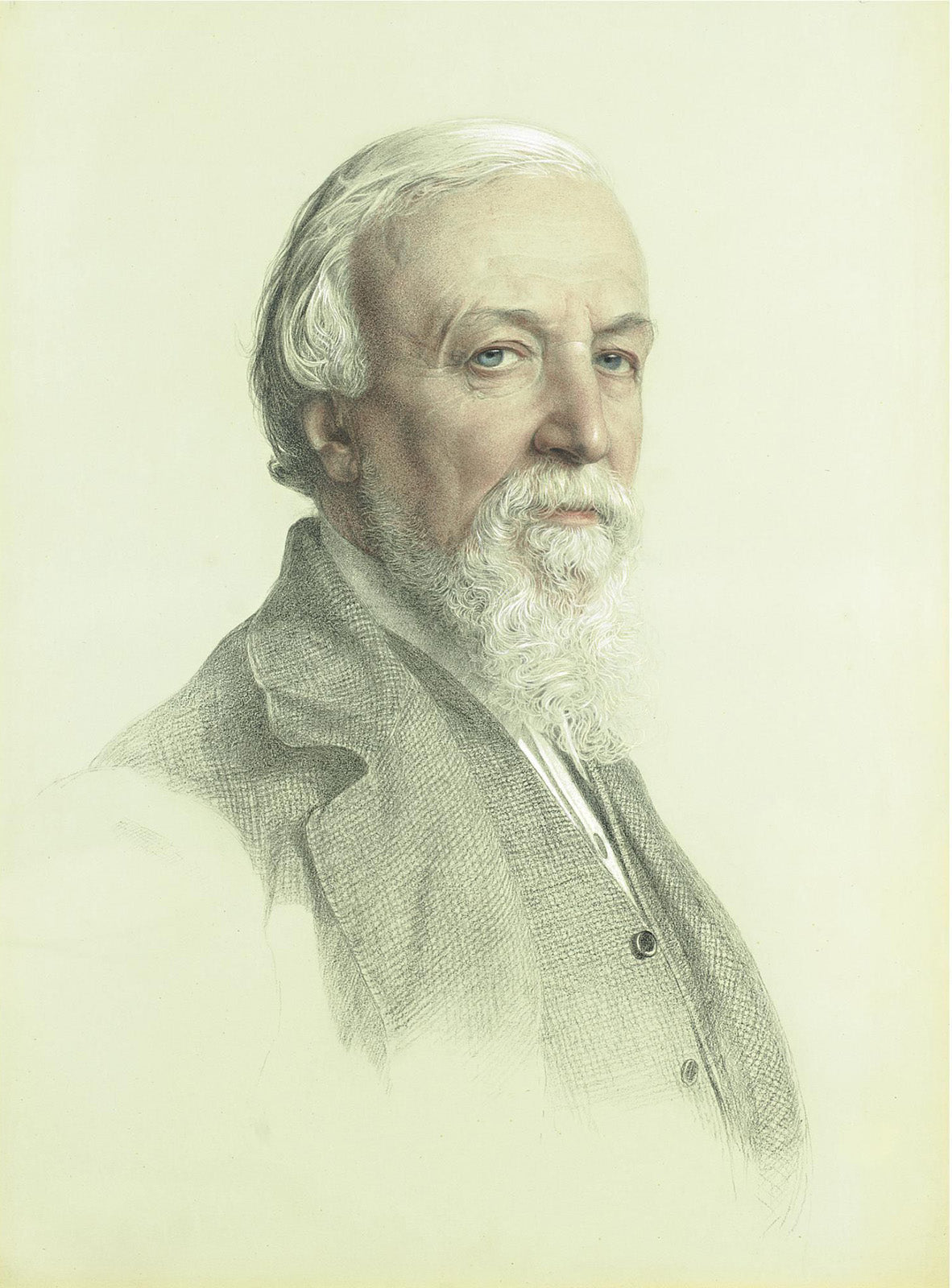 Portrait of Robert Browning, vintage artwork by Anthony Frederick Sandys, 12x8" (A4) Poster