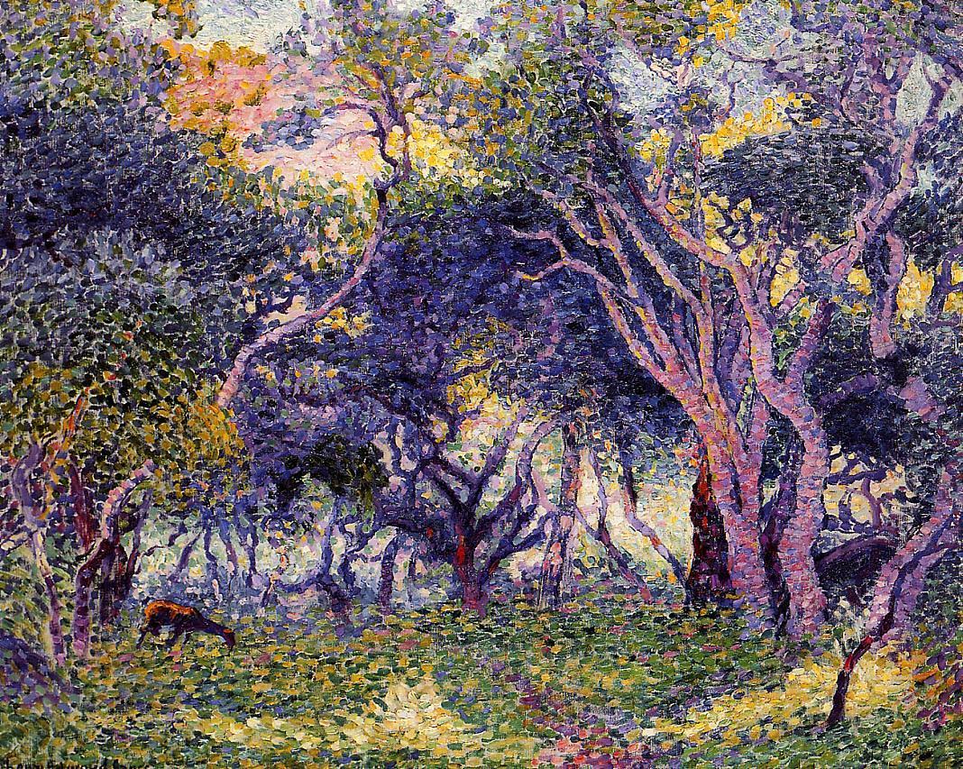 In the Woods, vintage artwork by Henri-Edmond Cross, 12x8" (A4) Poster