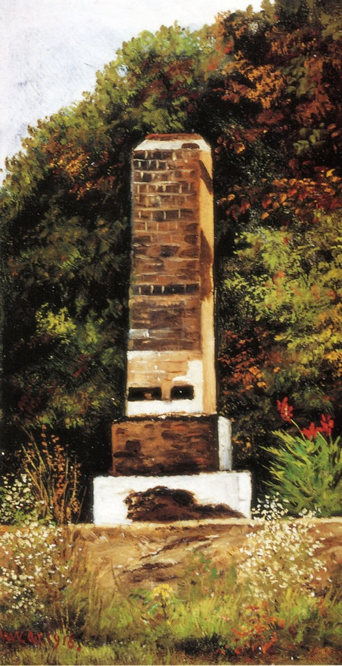 Brick Chimney at the Edge of a Wood, North Carolina, vintage artwork by William Aiken Walker, 12x8" (A4) Poster