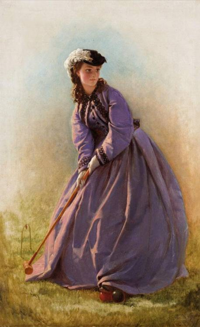 Croquet Player, vintage artwork by George Elgar Hicks, 12x8" (A4) Poster