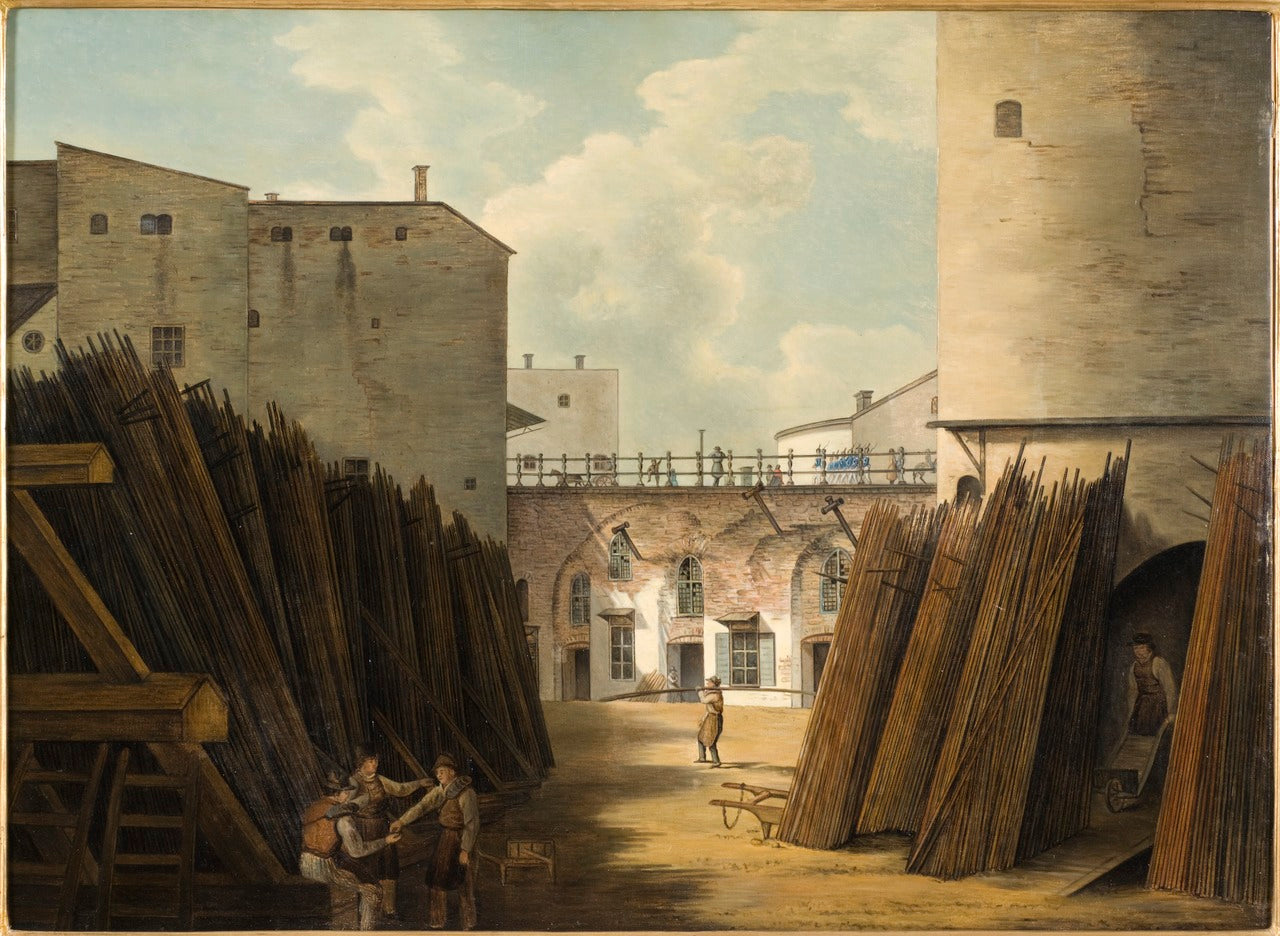 The old iron scales at Slussen, Stockholm, vintage artwork by Johan Fredrik Julin, A3 (16x12") Poster Print