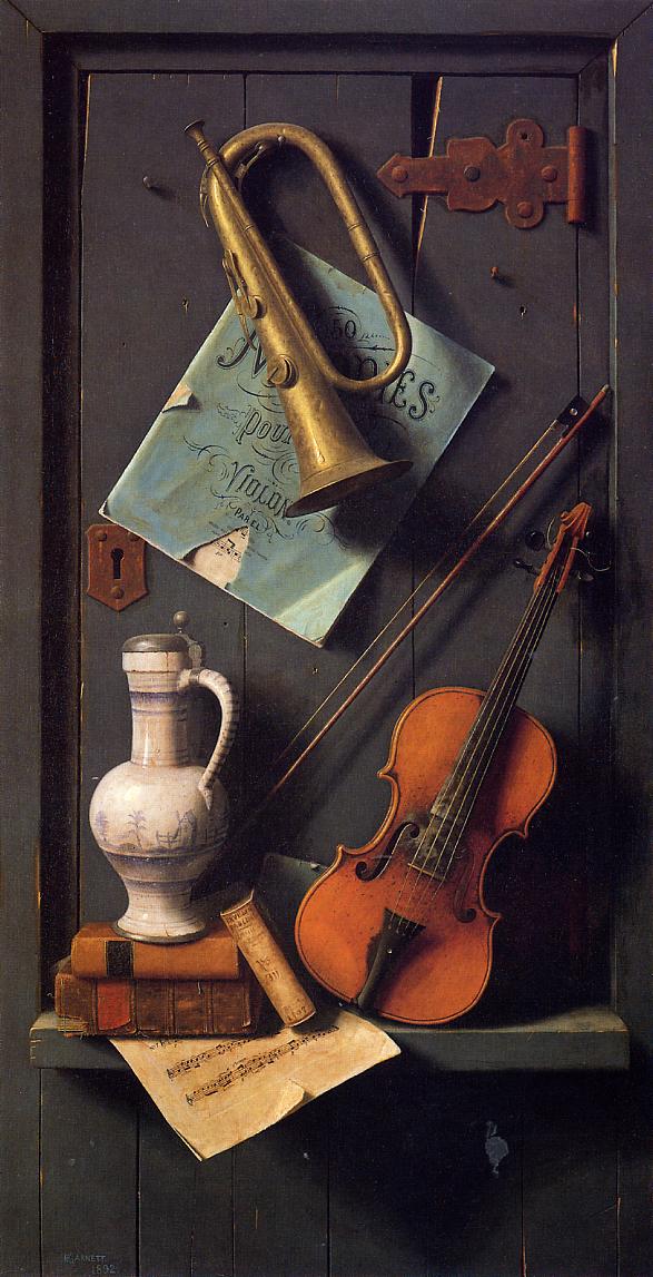 Old Models, vintage artwork by William Michael Harnett, 12x8" (A4) Poster