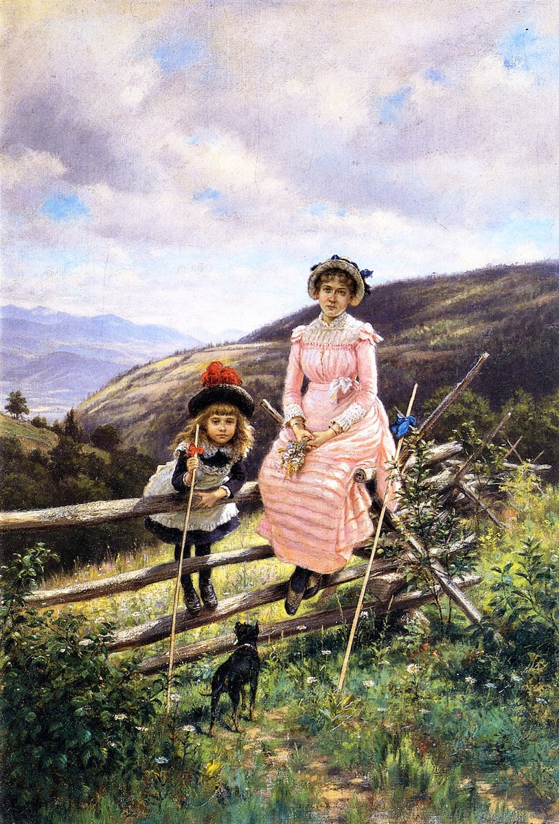 Miss X and Sister, vintage artwork by Edward Lamson Henry, 12x8" (A4) Poster