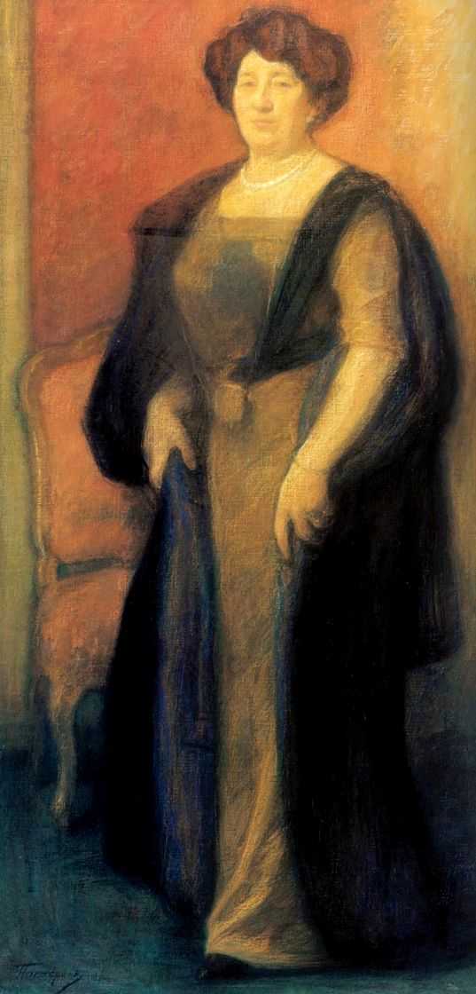 Portrait of Anna Vysotskaya, vintage artwork by Leonid Osipovich Pasternak, 12x8" (A4) Poster