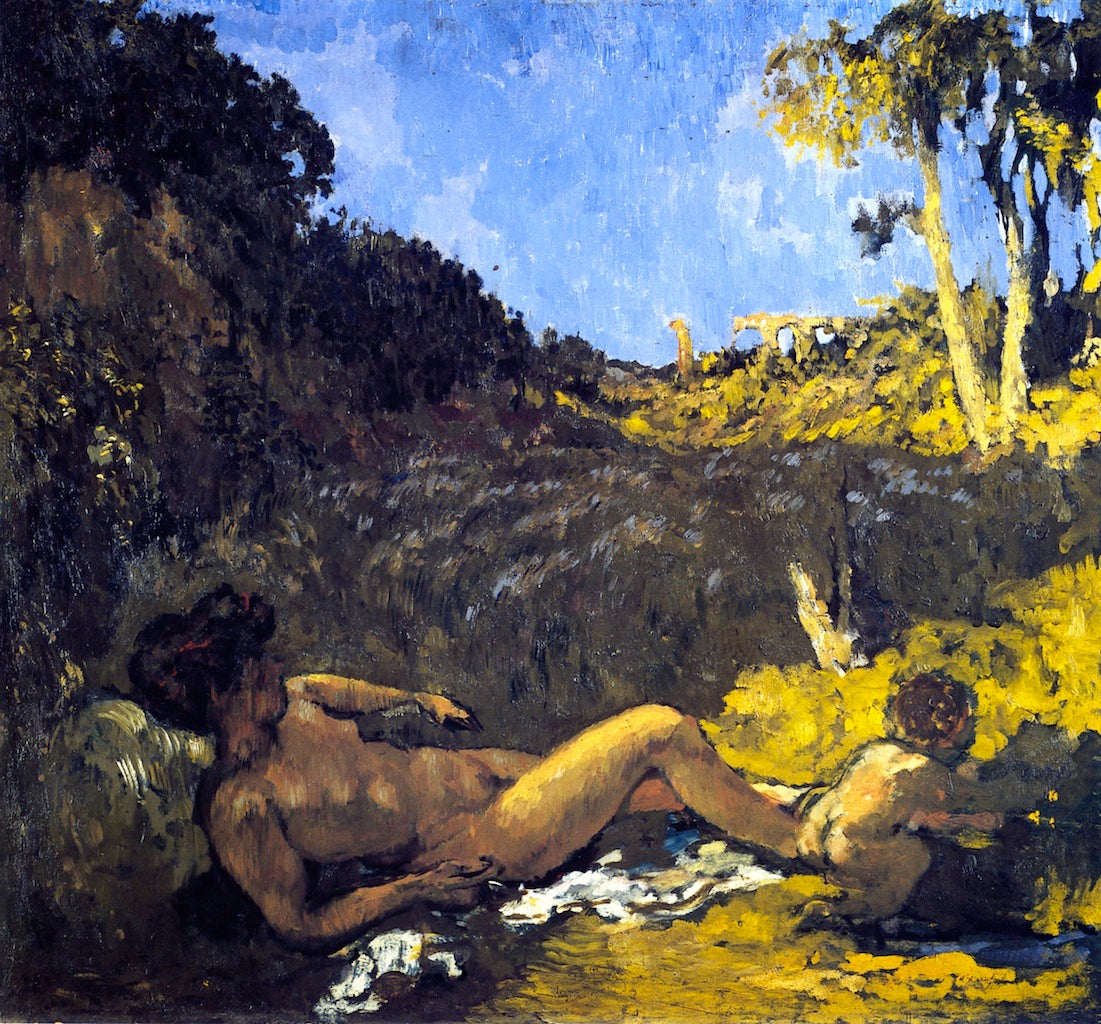 Nymph with Child at the Spring, vintage artwork by Ker Xavier Roussel, 12x8" (A4) Poster