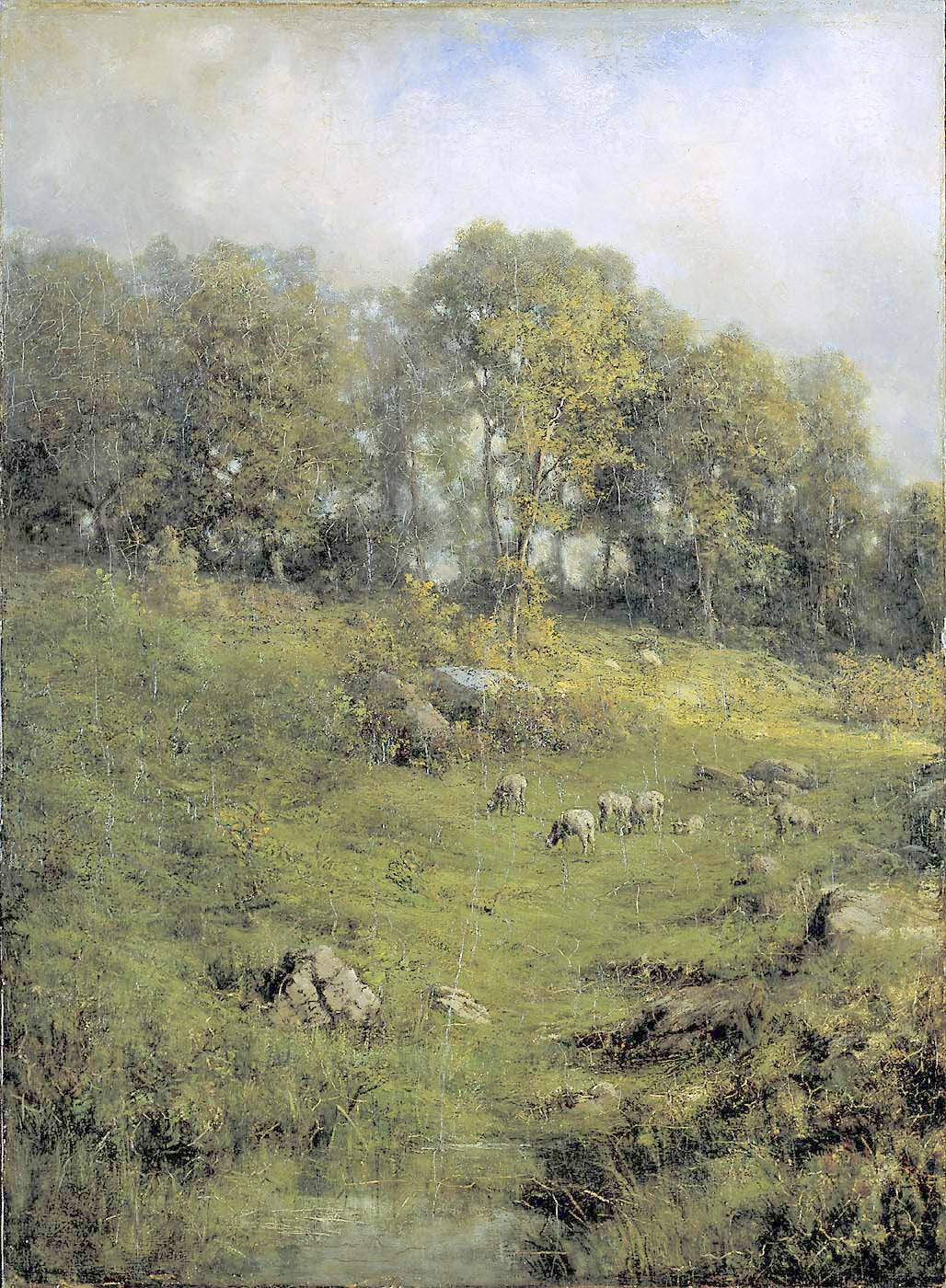 Hillside Pasture, vintage artwork by Robert Crannell Minor, 12x8" (A4) Poster
