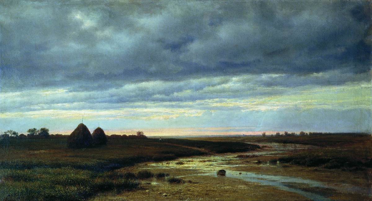 The Drying River, vintage artwork by Mikhail Konstantinovich Klodt, 12x8" (A4) Poster