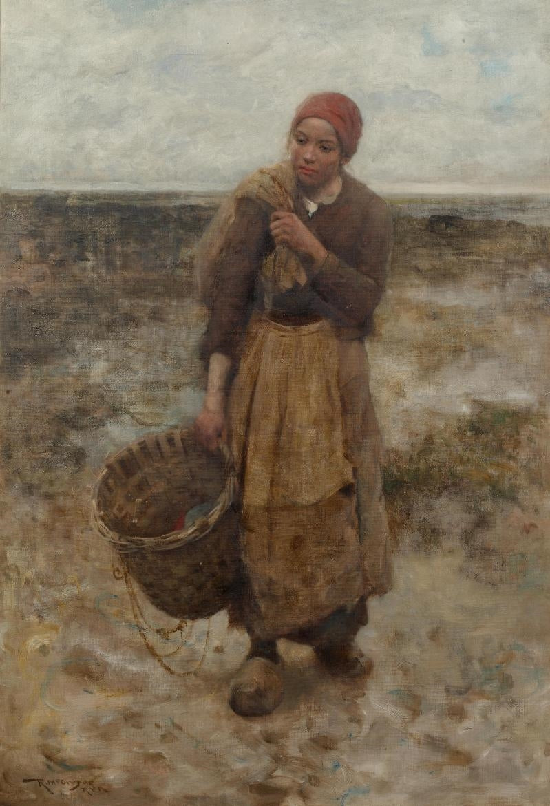 The Fisher Girl, vintage artwork by Robert McGregor, 12x8" (A4) Poster