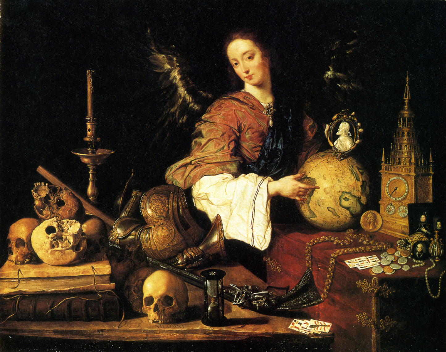 Vanitas (Allegory), vintage artwork by Antonio de Pereda, 12x8" (A4) Poster