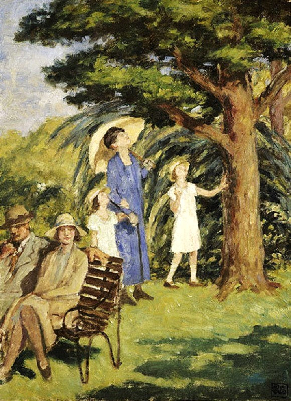 In the Botanic Garden, vintage artwork by Rupert Bunny, 12x8" (A4) Poster