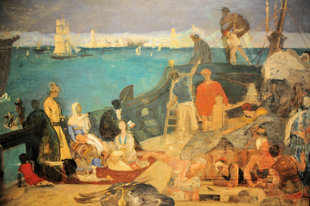 Marseilles, Gateway to the Orient, vintage artwork by Pierre Puvis de Chavannes, 12x8" (A4) Poster